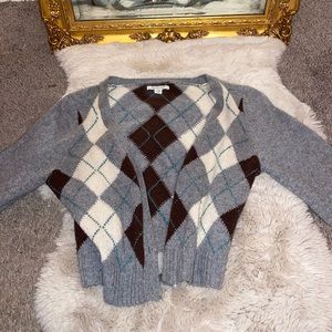 Argyle print cardigan